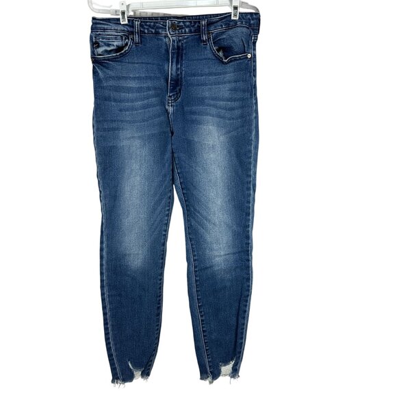 KanCan High Rise Distressed Skinny Jeans For Maurices Size 31 Blue Stretch Denim - Picture 1 of 6